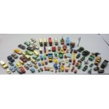 Collection of model vehicles including Corgi, Dinky,