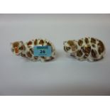 Two Royal Crown Derby New Year Tigers (MMXII and MMIX) (one boxed) Condition Report Excellent