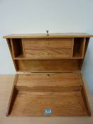 Golden oak wall mounted correspondence cabinet