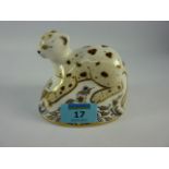 Royal Crown Derby Leopard Cub paperweight (boxed) Condition Report Excellent condition, gold