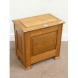 Early 20th century golden oak box with hinged top,