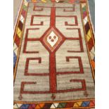 Turkish hand knotted rug with multicoloured border,