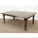 19th century and later mahogany extending dining table (L127cm x W122cm) with leaf (L180cm0