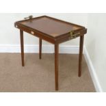 Edwardian 'Osterley Table Tray' mahogany folding table with wide satinwood banding,