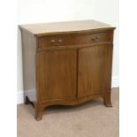 Early 20th century mahogany serpentine shaped cabinet fitted with single drawer and cupboard,