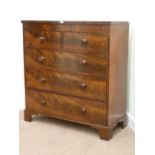 Early 19th century mahogany chest fitted with two short and three long drawers, W109cm, H117cm,