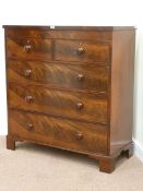 Early 19th century mahogany chest fitted with two short and three long drawers, W109cm, H117cm,