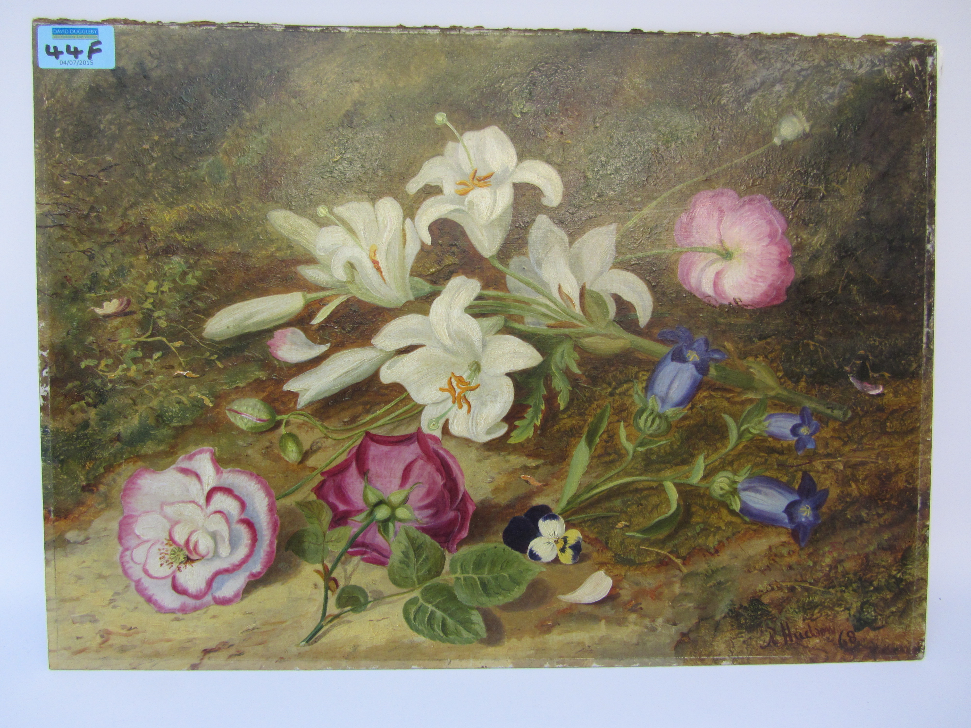 Still Life Floral Study, oil on board signed R. - Image 2 of 2