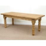 Traditional pine rectangular farmhouse table,