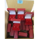 Various pairs stud ear-rings cased in one box