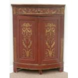 18th/19th century painted corner cupboard with drawer and cupboard,