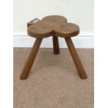Yorkshire oak 'Acornman' stool in the shape of a club,