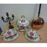 Large Portuguese tureen and a pair of smaller tureens,