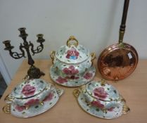 Large Portuguese tureen and a pair of smaller tureens,