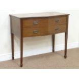 Edwardian mahogany two drawer side table,