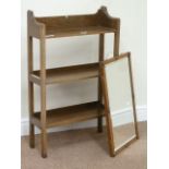 20th century oak three tier freestanding bookcase (W56cm, H88cm),