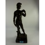 Bronze figure of David after Michelangelo H38cm