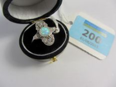 Opal dress ring stamped 925