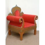 'Aladdin throne' painted wood frame and upholstered armchair