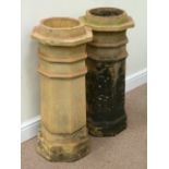 Pair Victorian octagonal chimney pots,