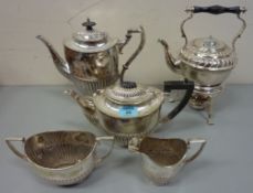 Early 20th century four piece silver plated tea and coffee set and an Edwardian silver plated gypsy