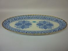 Victorian Copeland blue and white gilt edged platter reg diamond mark 28th April 1881