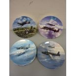 Ten Coalport 'Reach for the Sky' aircraft series collectors plates
