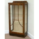 Art Deco walnut single door display cabinet,