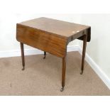 Late 19th century mahogany Chippendale style drop leaf Pembroke table, relief carvings on legs,