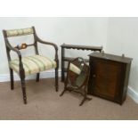 Regency mahogany upholstered elbow chair,