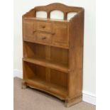 Early 20th century oak open bookcase fitted with two cupboards, two drawers,