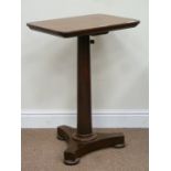 Victorian mahogany adjustable height rectangular table on turned column base,