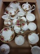Royal Albert Old Country Roses thirty four piece, eight place tea service Condition Report eight