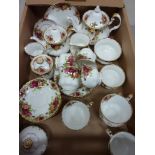 Royal Albert Old Country Roses thirty four piece, eight place tea service Condition Report eight