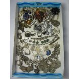 Vintage and later jewellery stamped 925 and costume jewellery in one box