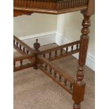 Edwardian walnut octagonal centre table on fluted leg base,