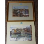 'Low Tide Morston Quay Norfolk', pastel signed by Megan Whittell; 'View of Whitby',