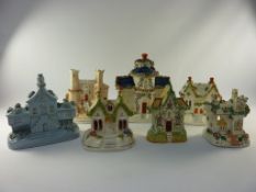 Victorian Staffordshire model of a country house and six other models 20.