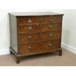 18th century walnut chest fitted with two short and three long drawers,