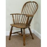 19th century Elm double bow stick back Windsor armchair