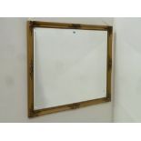 Large gilt framed bevelled edge rectangular wall mirror,