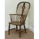 Late 19th century ash and elm double bow and splat back Windsor chair