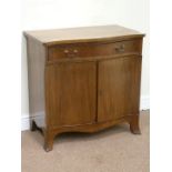 Early 20th century mahogany serpentine shaped cabinet fitted with single drawer and cupboard,