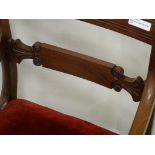 Regency mahogany armchair, upholstered drop in seat,