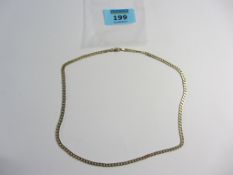 Hallmarked 9ct gold flattened chain necklace approx 7.