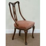 19th century mahogany salon chair upholstered in rose velour