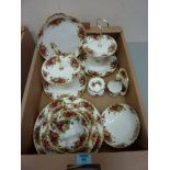 Royal Albert Country Roses nineteen piece tea and dinnerware including cake stand