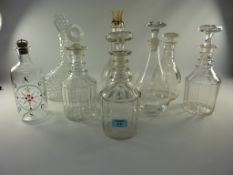 Collection of eight assorted decanters H31.