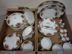 Royal Albert Old Country Roses dinnerware in two boxes