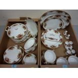 Royal Albert Old Country Roses dinnerware in two boxes